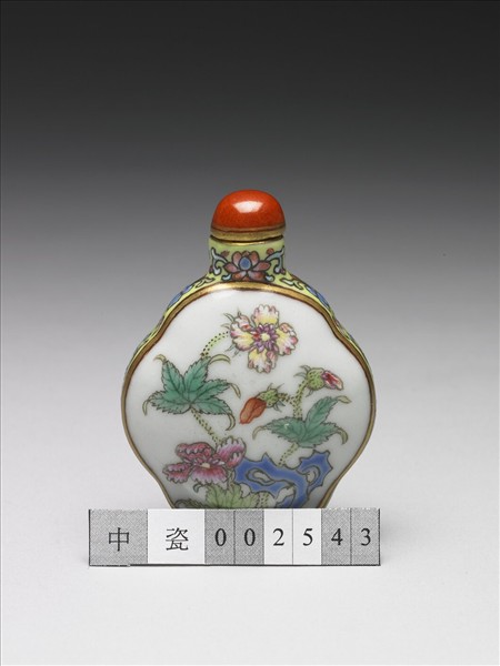 粉彩花卉紋鼻煙壺