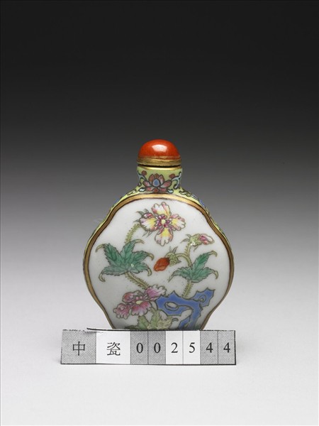 粉彩花卉紋鼻煙壺