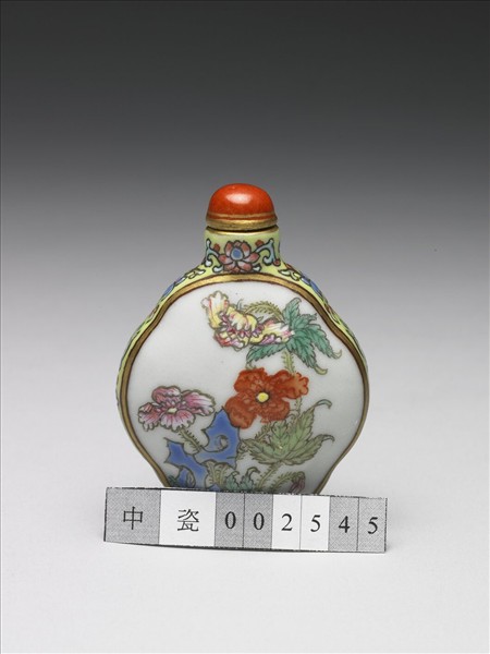 粉彩花卉紋鼻煙壺