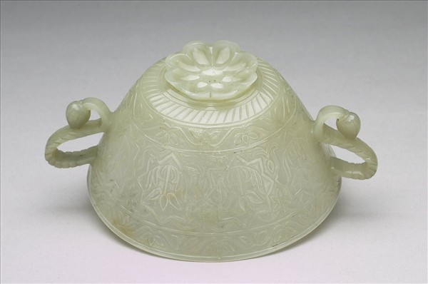 玉花蕾形雙柄碗