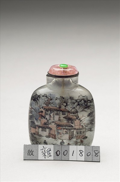 玻璃內繪行旅圖鼻煙壺