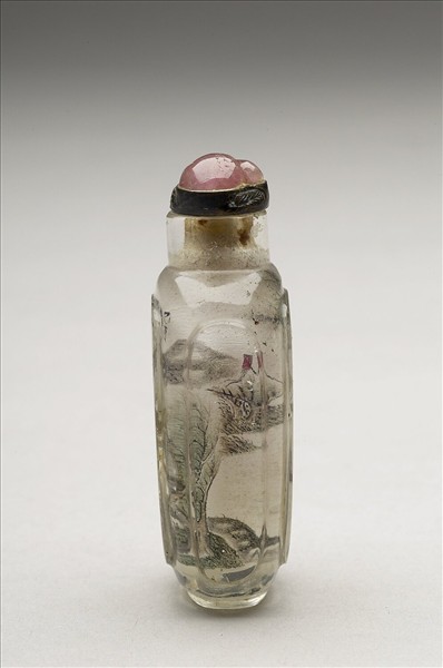 水晶內繪漁牧圖鼻煙壺