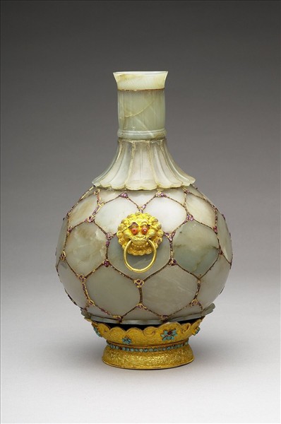 玉帶鑲嵌圓腹罐