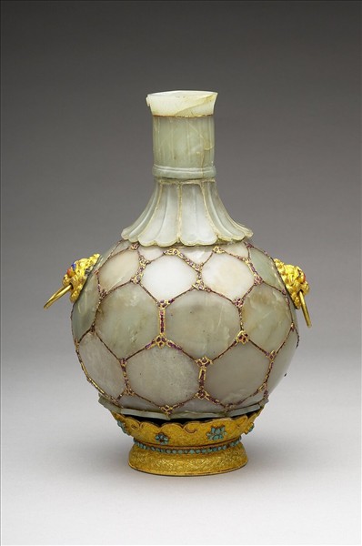 玉帶鑲嵌圓腹罐