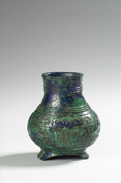 獸面紋孔雀石尊