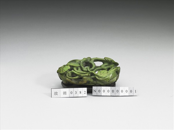 紫檀鑲花葉紋象牙木座