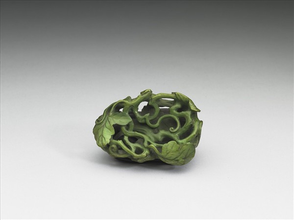 紫檀鑲花葉紋象牙木座