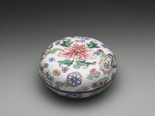 銅胎畫琺瑯花卉盒