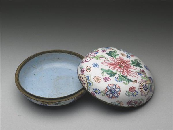 銅胎畫琺瑯花卉盒