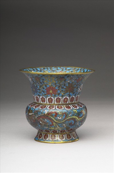 掐絲琺瑯夔龍紋尊