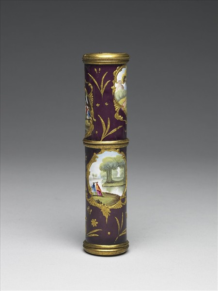 銅胎畫琺瑯西洋人物修妝匣