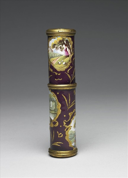 銅胎畫琺瑯西洋人物修妝匣