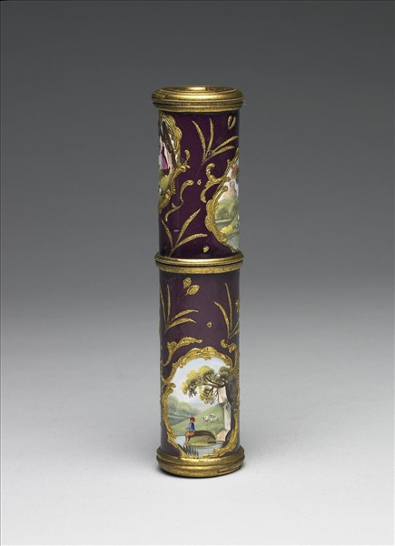 銅胎畫琺瑯西洋人物修妝匣