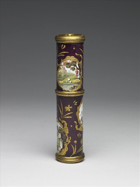 銅胎畫琺瑯西洋人物修妝匣