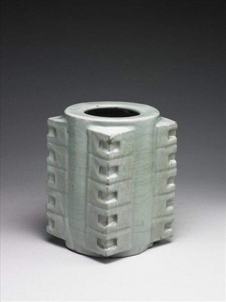 官窯 青瓷琮式瓶