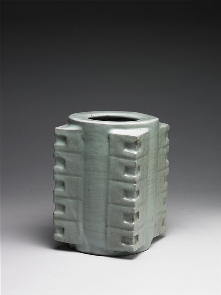 官窯 青瓷琮式瓶