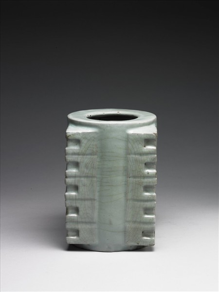 官窯 青瓷琮式瓶