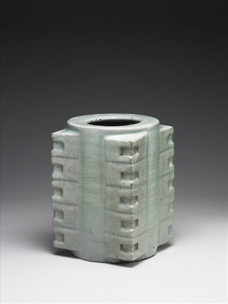 官窯 青瓷琮式瓶