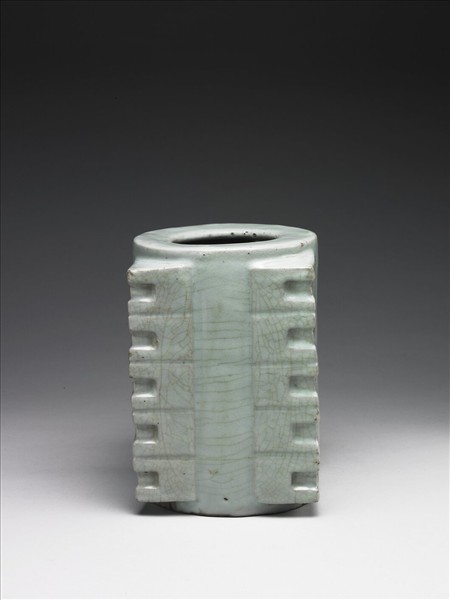 官窯 青瓷琮式瓶