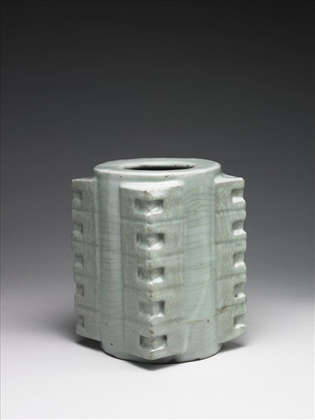 官窯 青瓷琮式瓶