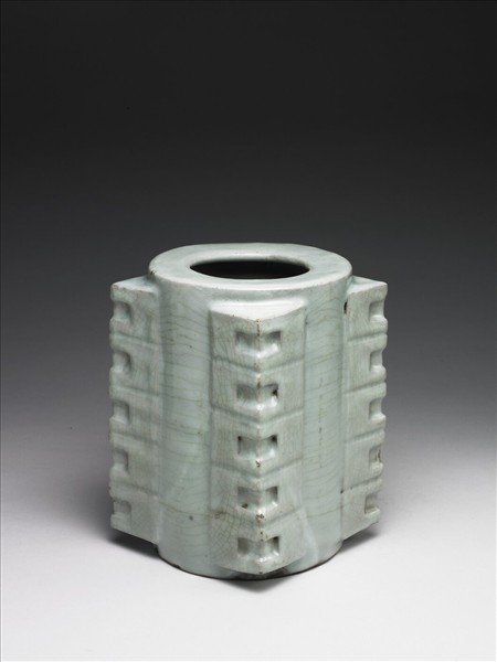 官窯 青瓷琮式瓶