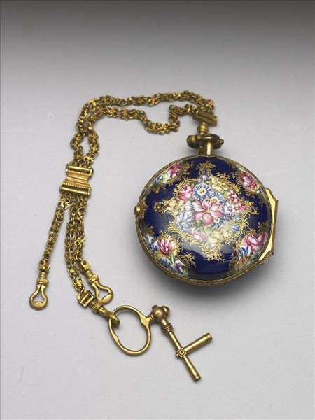 銅鍍金畫琺瑯懷錶