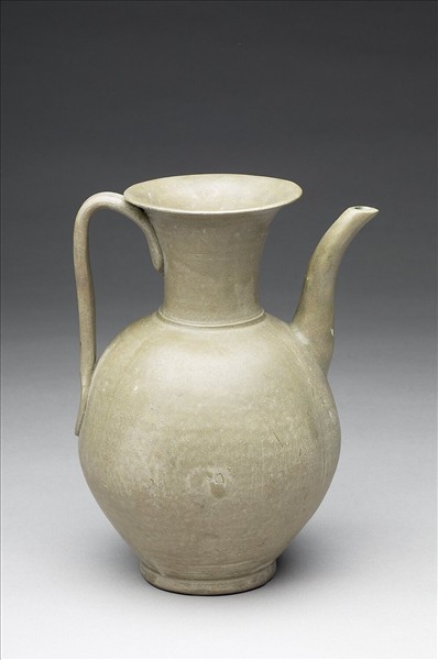 越窯 青瓷四稜執壺