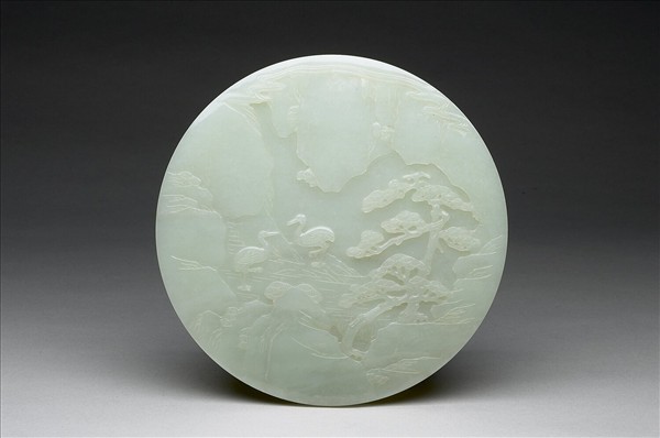 玉山水人物插屏