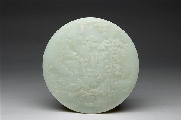 玉山水人物插屏