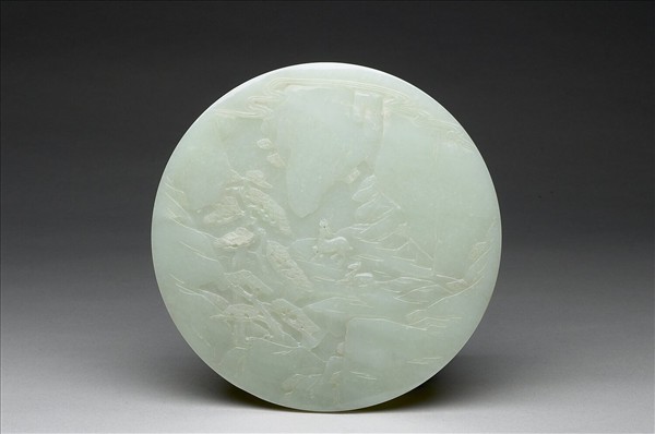 玉山水人物插屏