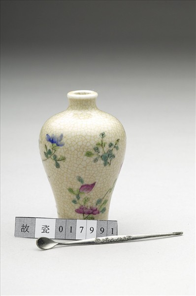 瓷胎粉彩蟲草花卉鼻煙壺