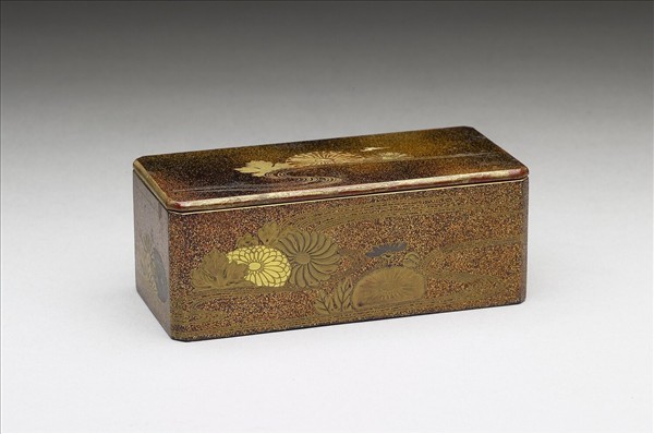 日本蒔繪長方菊花漆匣