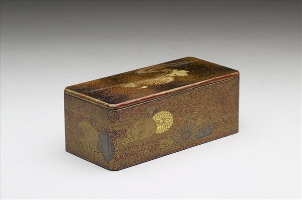 日本蒔繪長方菊花漆匣