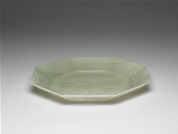 玉八角形雕花盤