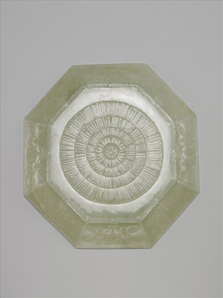 玉八角形雕花盤