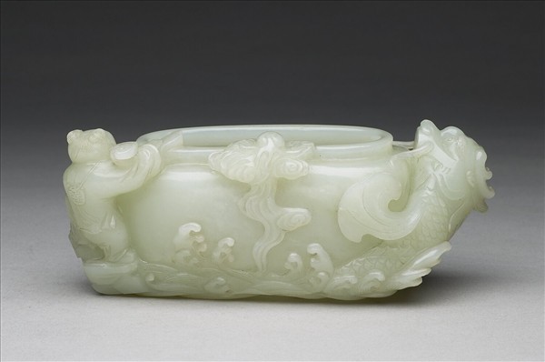 玉戲水童子水盛