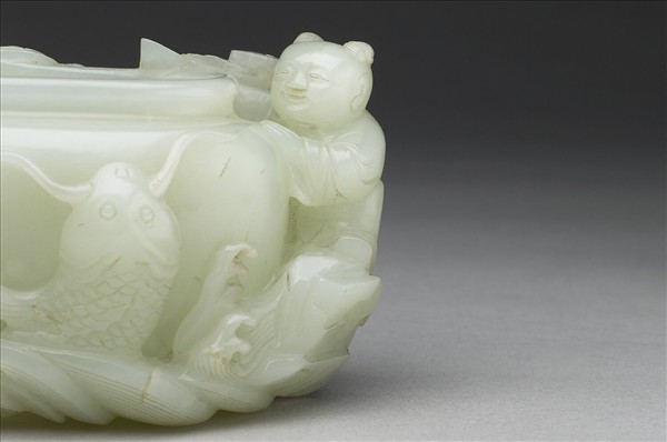 玉戲水童子水盛