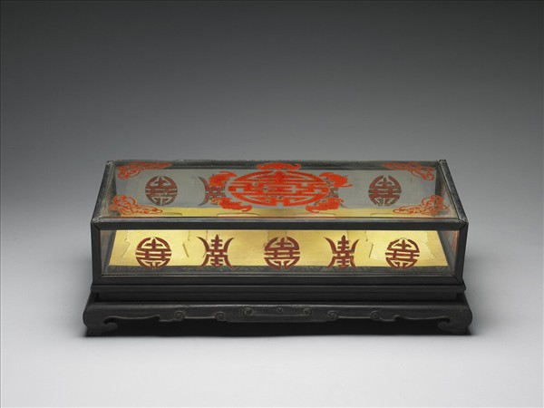 五福捧壽玻璃匣