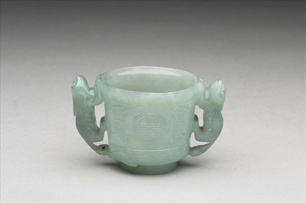 翠玉雙耳福壽杯