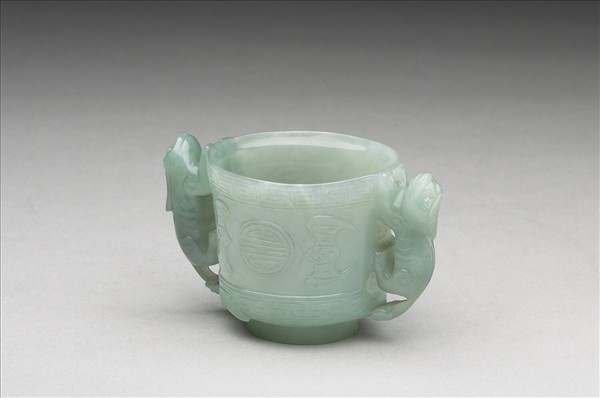 翠玉雙耳福壽杯