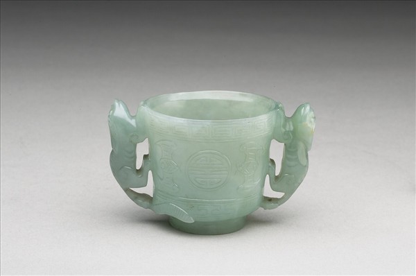 翠玉雙耳福壽杯
