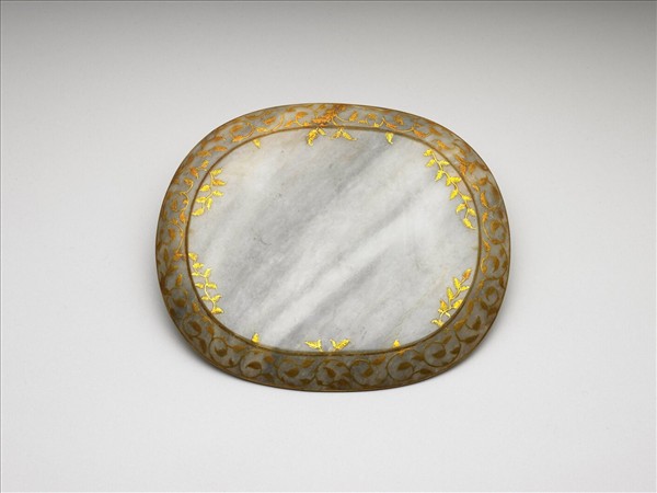 玉貼金花盤