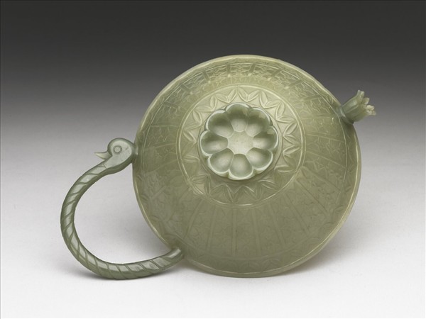 玉扭絲紋單柄碗