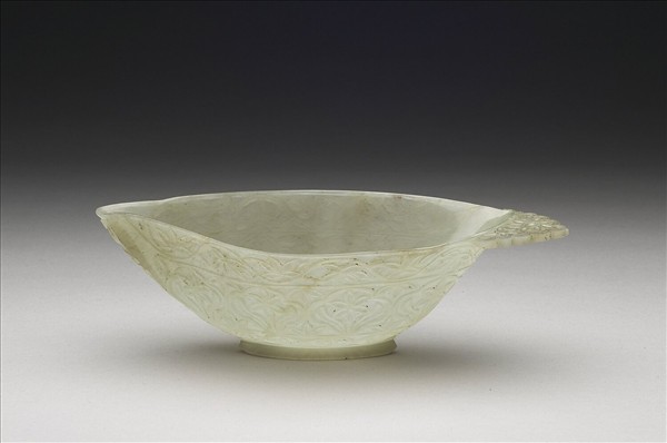 玉鏤空三角形單柄杯