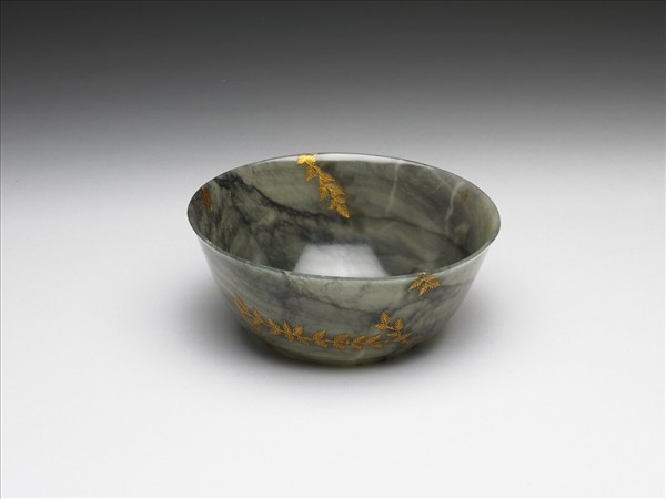 玉貼金花圓碗