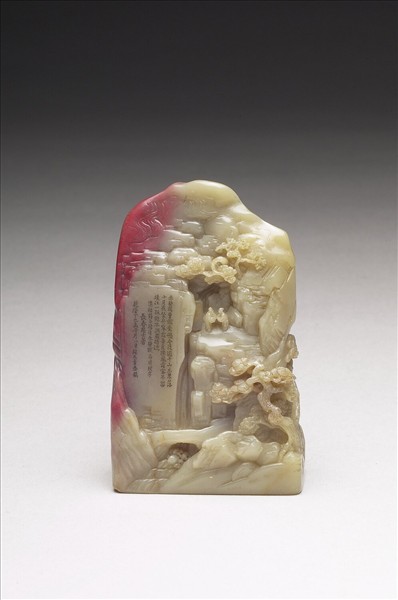 雕赤壁圖雞血石未刻印