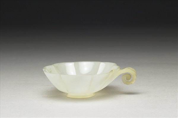 玉花口葉形單柄碗