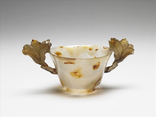 瑪瑙花式雙耳杯