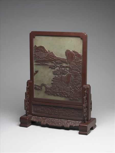 松花石山水插屏