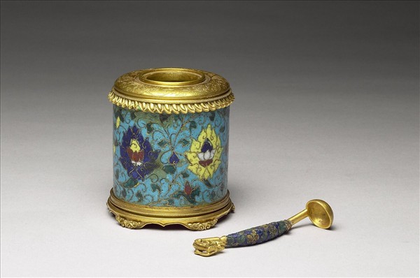 掐絲琺瑯番蓮紋水盛